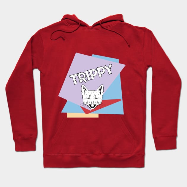 FUNKY TRIPPY CAT Hoodie by slapbasscat